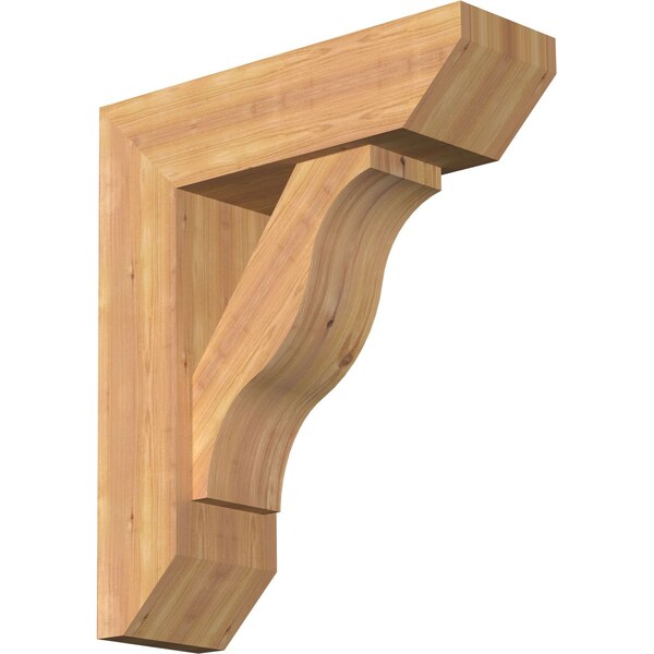 Ekena Millwork Funston Slat Smooth Bracket w/ Offset Brace, Western Red Cedar, 7 1/2"W x 24"D x 28"H BKT0806X24X28FST06SWR - main